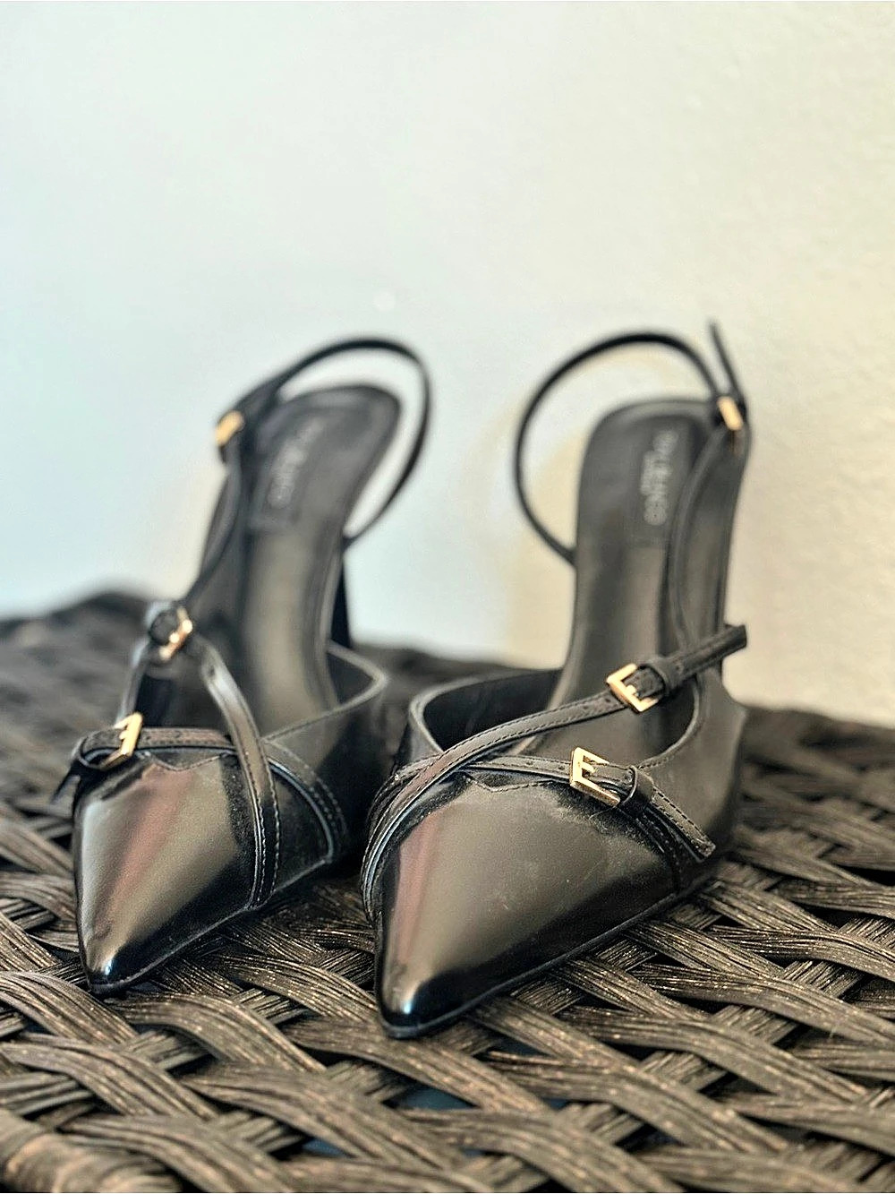 Tony Bianco Pointed Toe Slingback Heels in Black